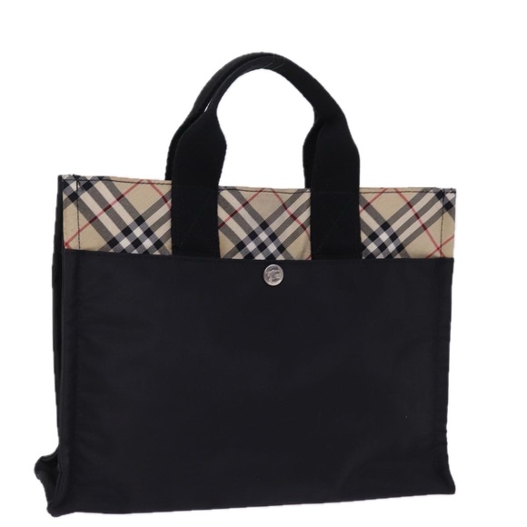 BURBERRY Handbags - BURBERRY Nova Check Blue Label Hand Bag Nylon Beige Black Auth mr258